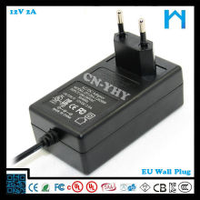 LED Driver Transformer DC 12V 2A wall mount power adapter with 5.5mm 2.1mm dc plug